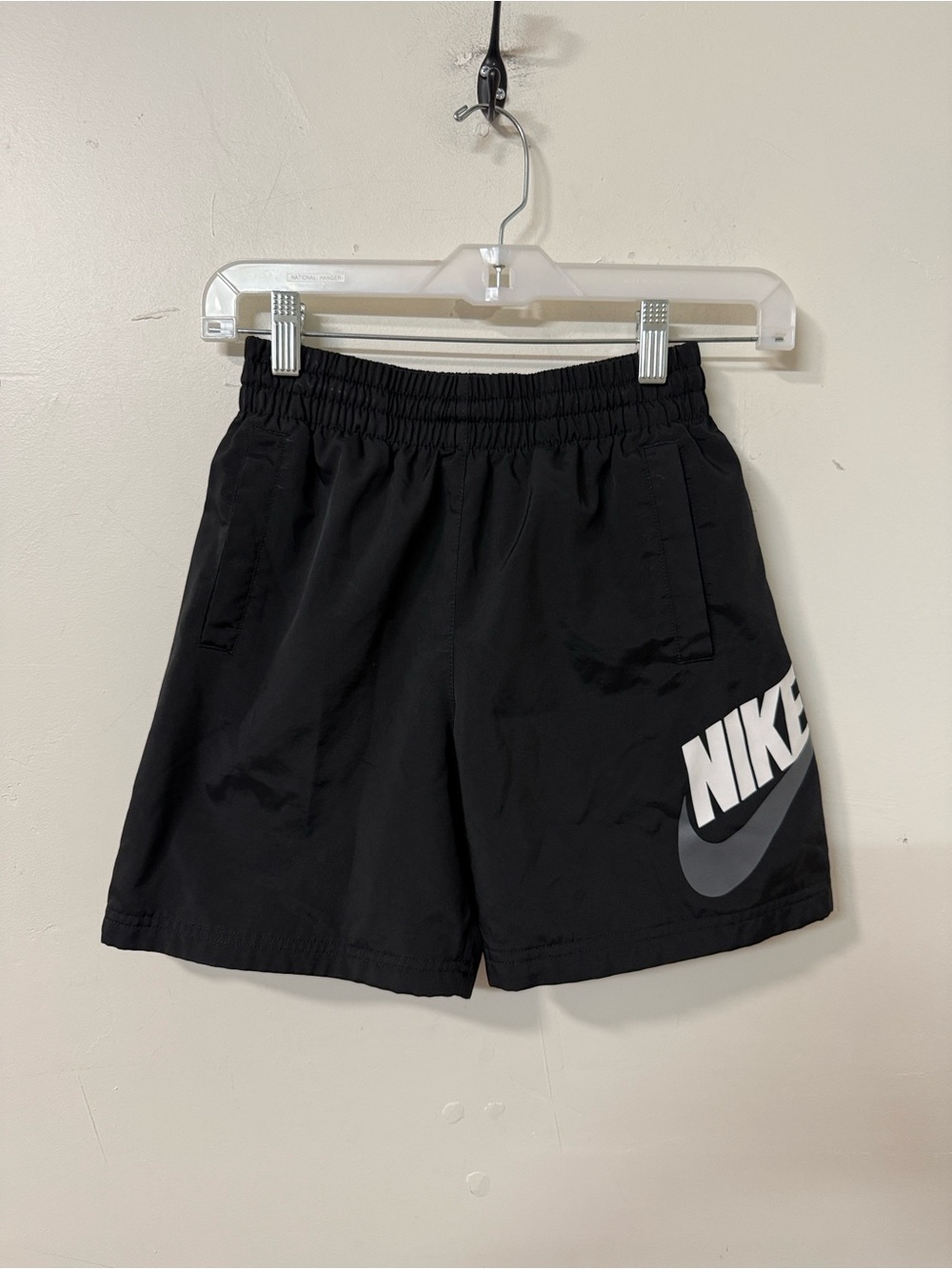 Nike Black Boys' Athletic Shorts with White Logo